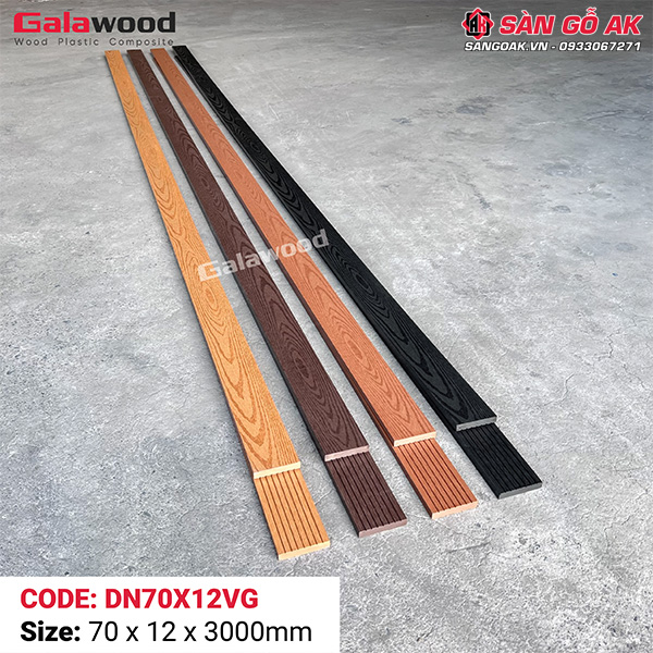 Thanh đa năng gỗ nhựa ngoài trời Galawood DN70X12VG Wood